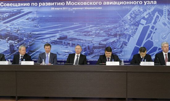Vladimir Putin holds a meeting at Sheremetyevo airport