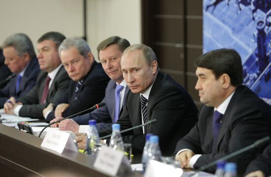 Vladimir Putin holds a meeting at Sheremetyevo airport