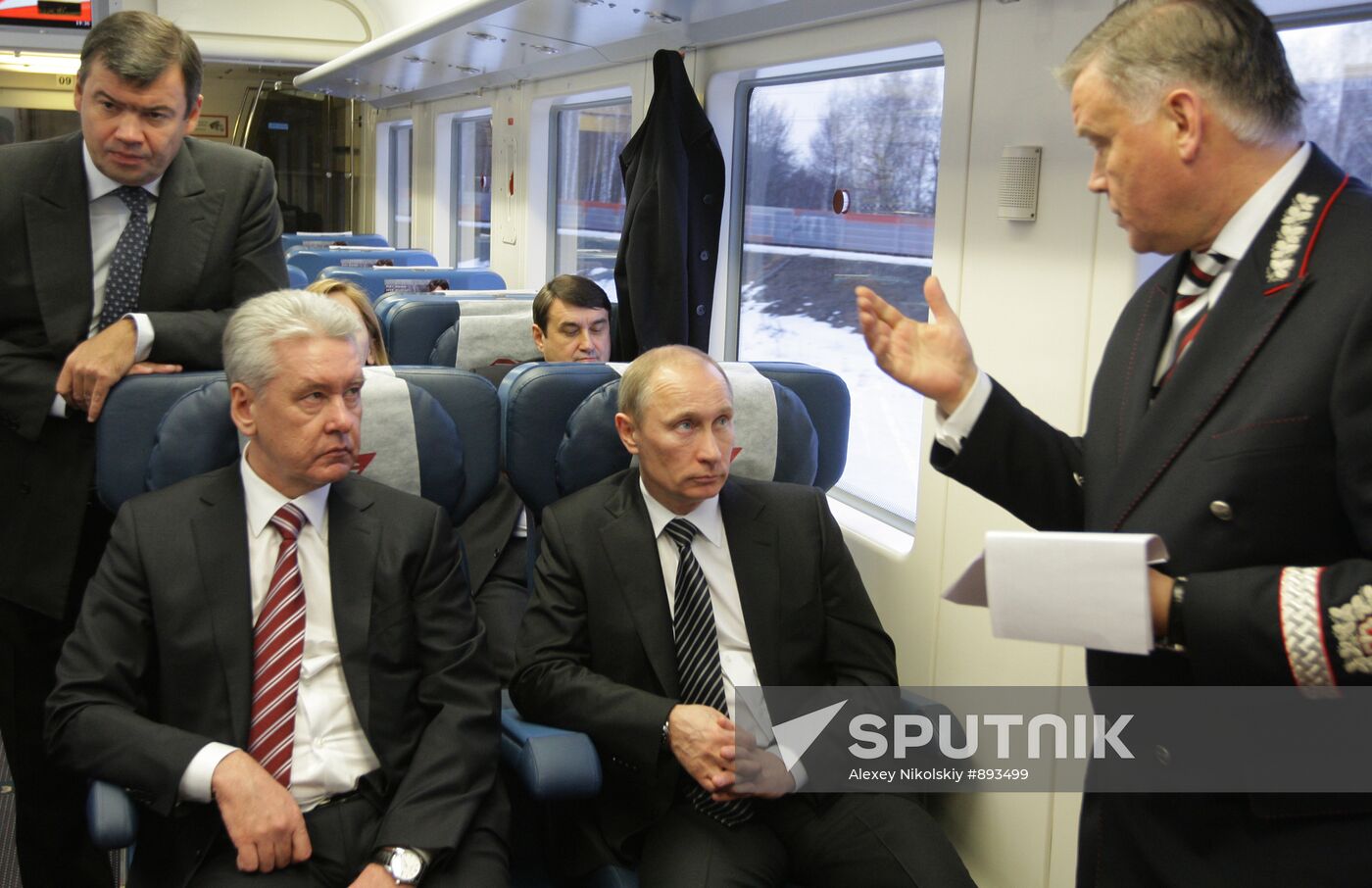 Vladimir Putin takes Aeroexpress from Sheremetyevo to Moscow