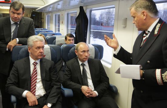 Vladimir Putin takes Aeroexpress from Sheremetyevo to Moscow