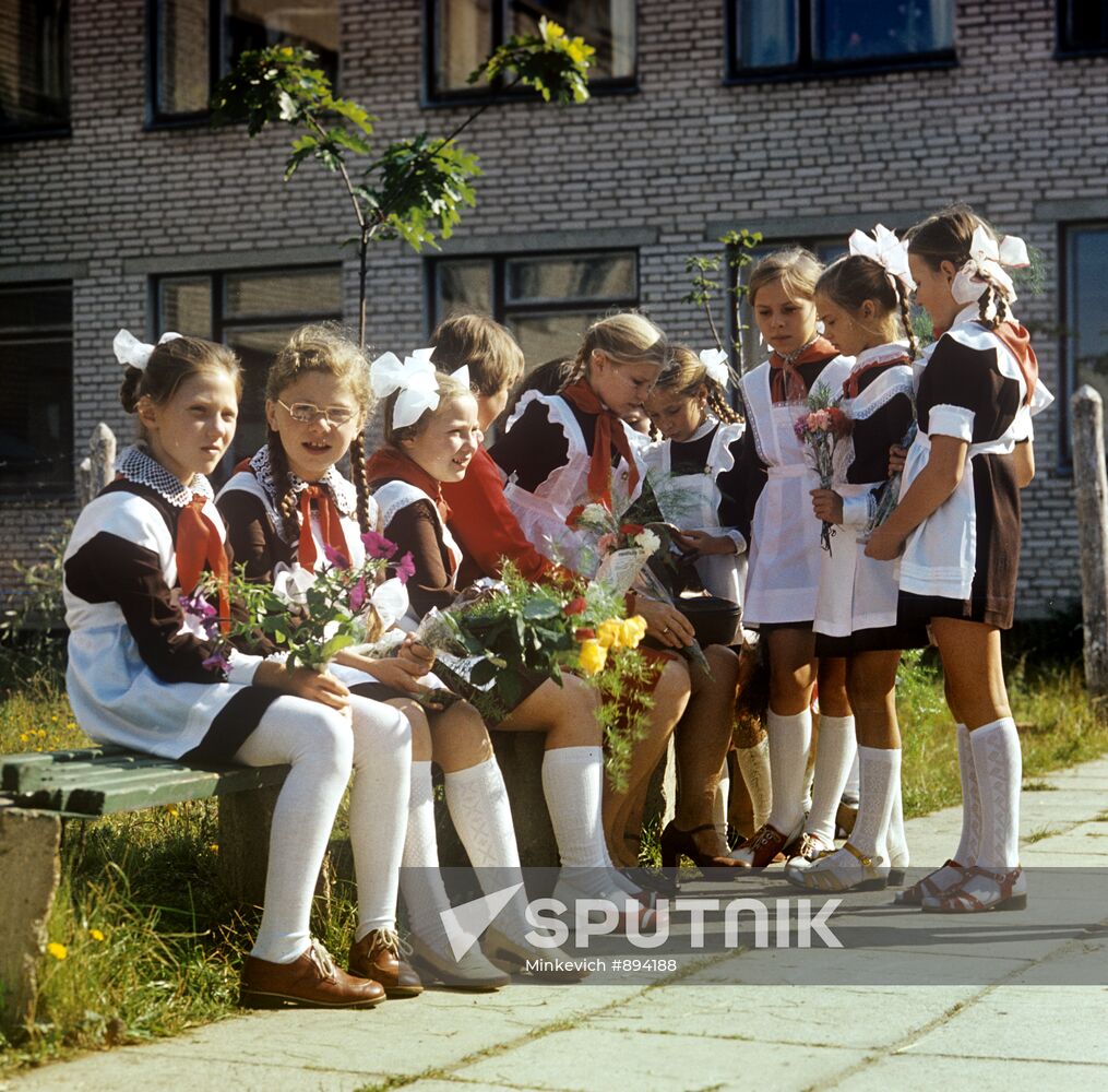 School students in Minsk, Belarus