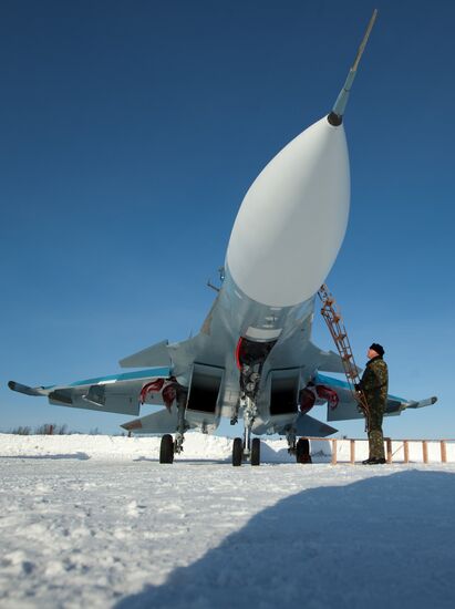Training missions of Northern Fleet 279th fighter wing
