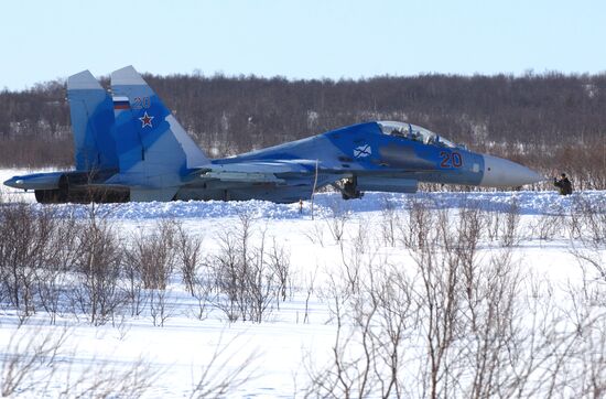 Training missions of Northern Fleet 279th fighter wing