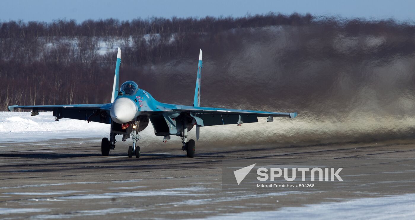 Training missions of Northern Fleet 279th fighter wing
