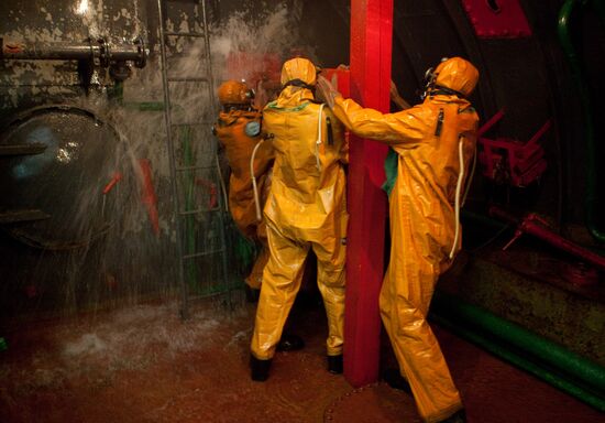 Nuclear submarine crew drills