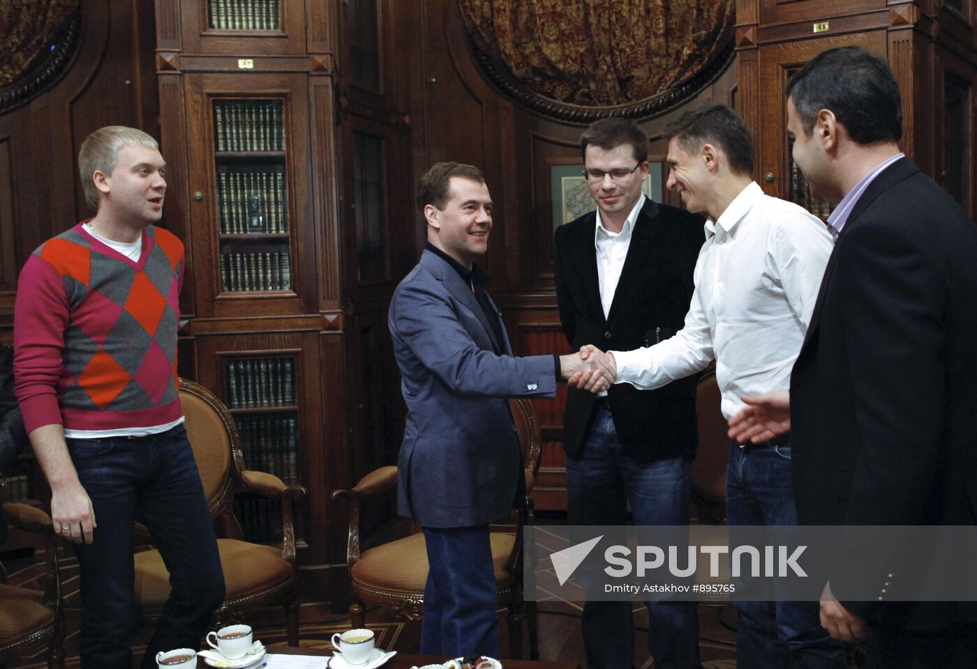 D. Medvedev meets with project participants in Comedy club