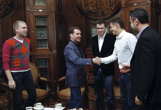 D. Medvedev meets with project participants in Comedy club