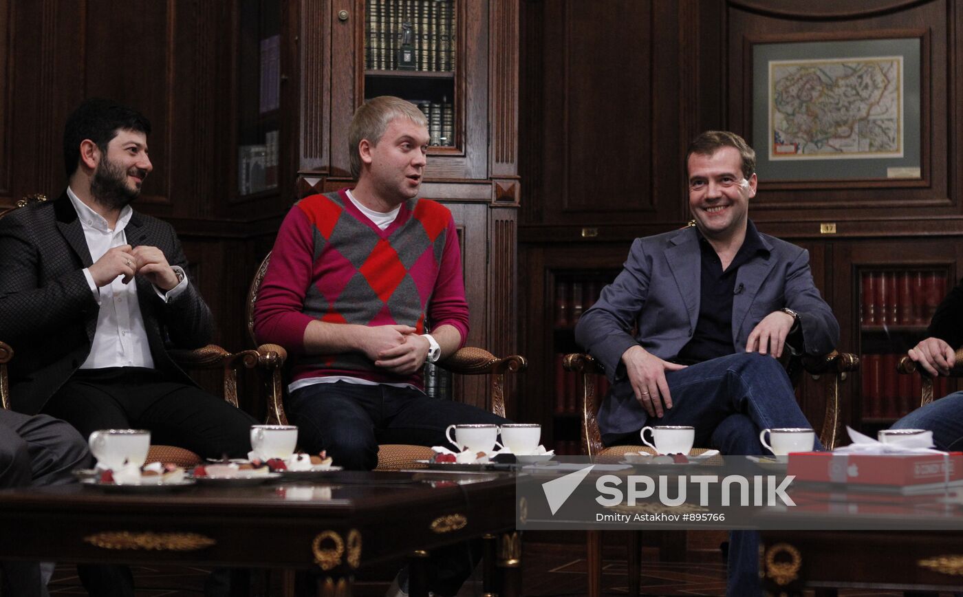 D. Medvedev meets with project participants in Comedy club