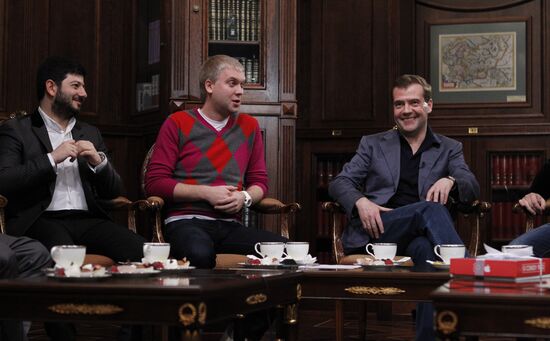 D. Medvedev meets with project participants in Comedy club