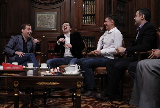 D. Medvedev meets with project participants in Comedy club
