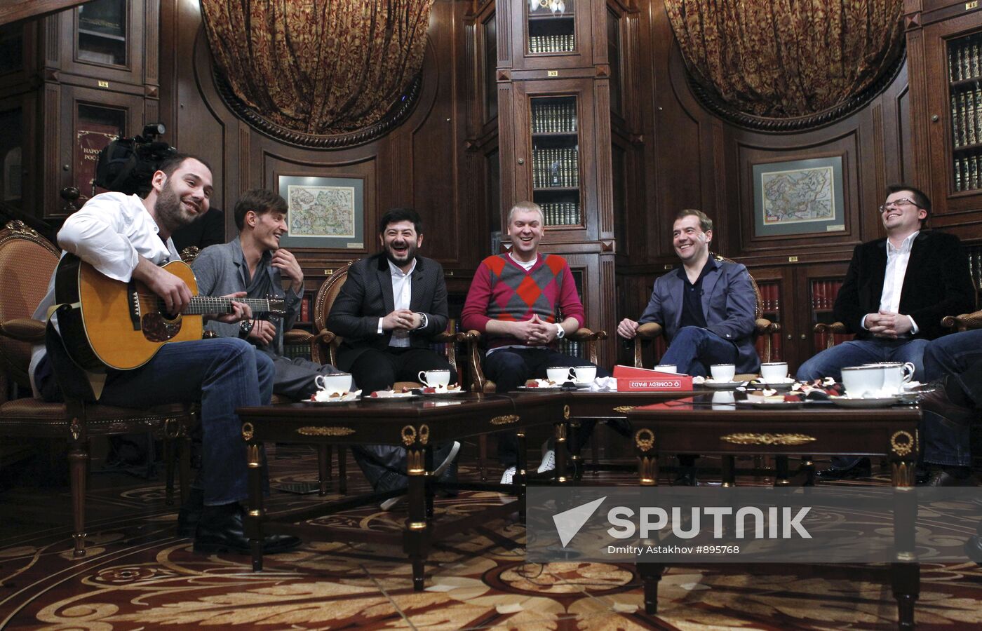 D. Medvedev meets with project participants in Comedy club