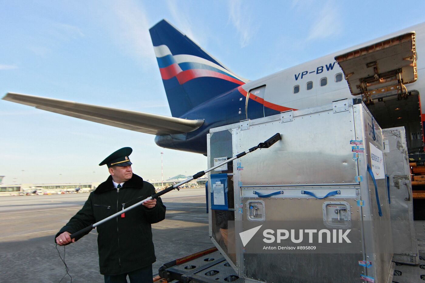 Testing for radiation in aircraft and baggage at Sheremetyevo ai