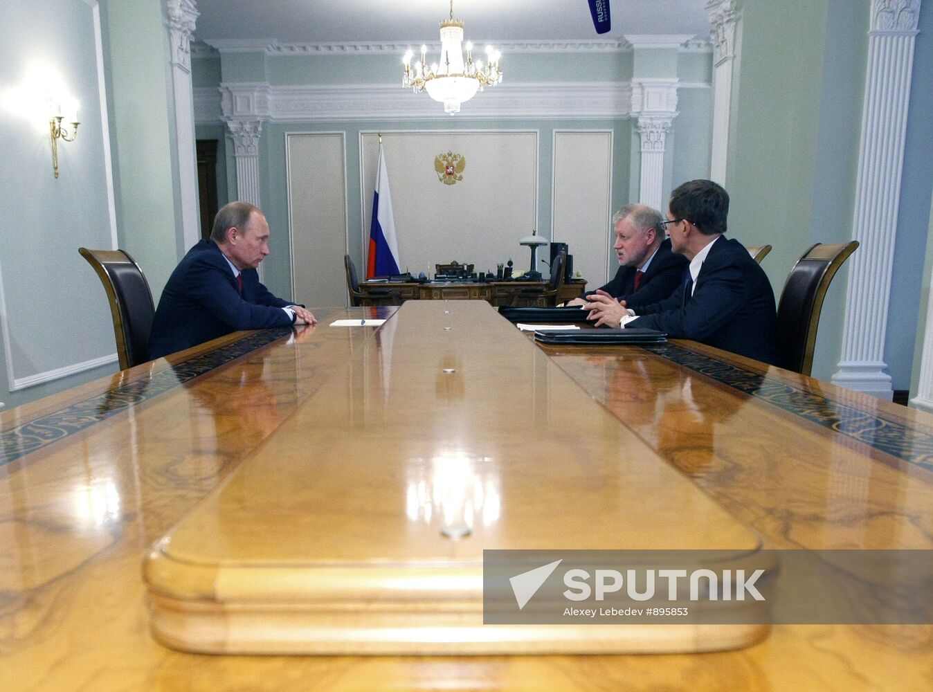 Vladimir Putin meets with Sergei Mironov and Nikolai Levichev