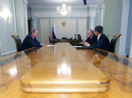 Vladimir Putin meets with Sergei Mironov and Nikolai Levichev