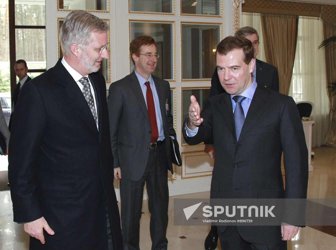 Dmitry Medvedev meets Prince Philippe of Belgium