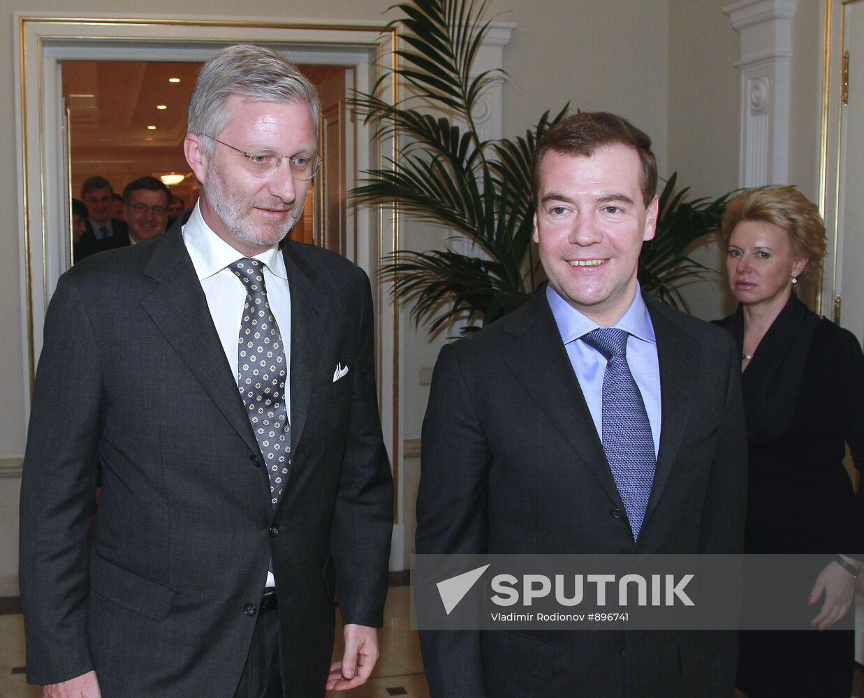 Dmitry Medvedev meets Prince Philippe of Belgium