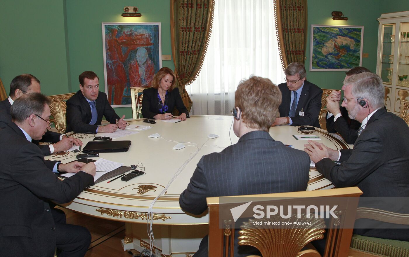 Dmitry Medvedev meets Crown Prince Philippe of Belgium