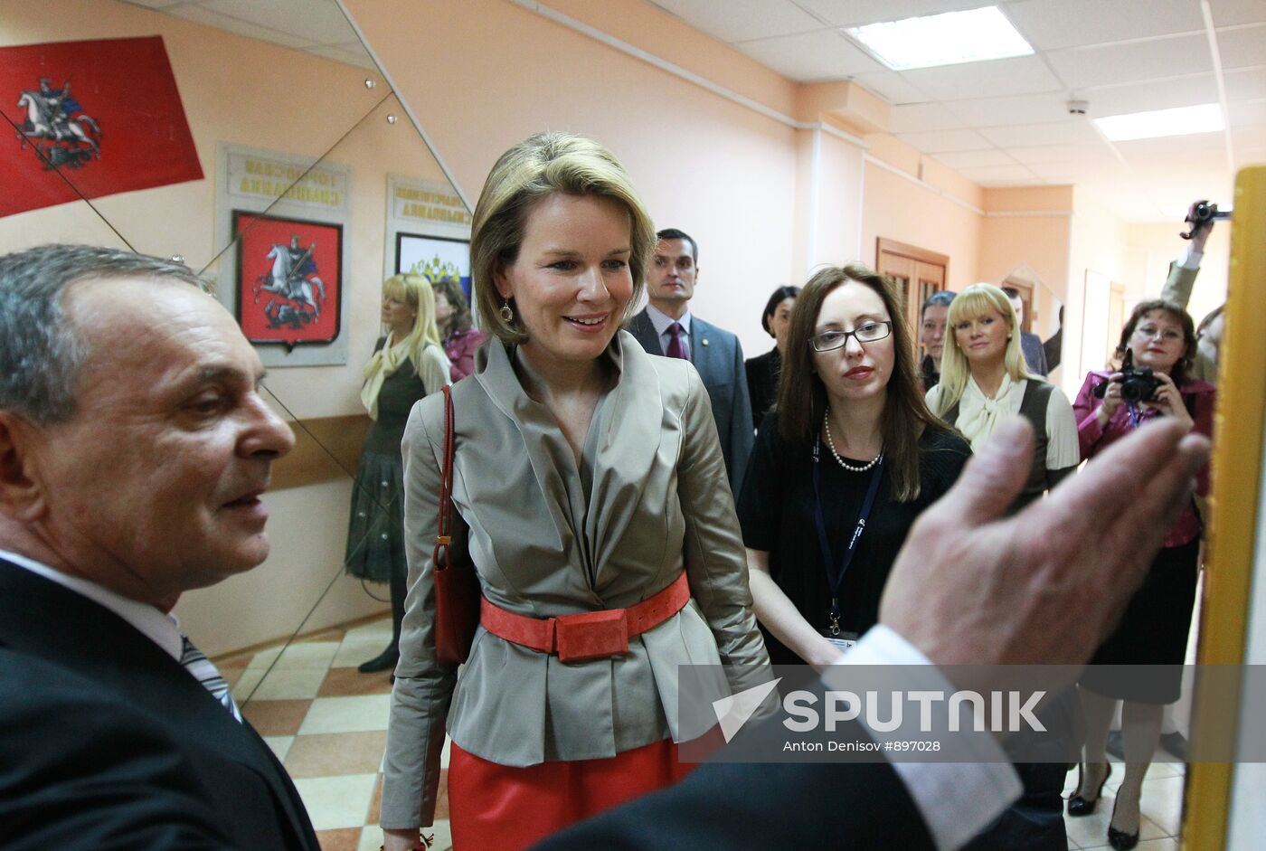 Belgium's Princess Mathilde visits Moscow Orphanage No. 9