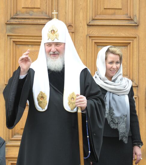 Patriarch Kirill and Svetlana Medvedev