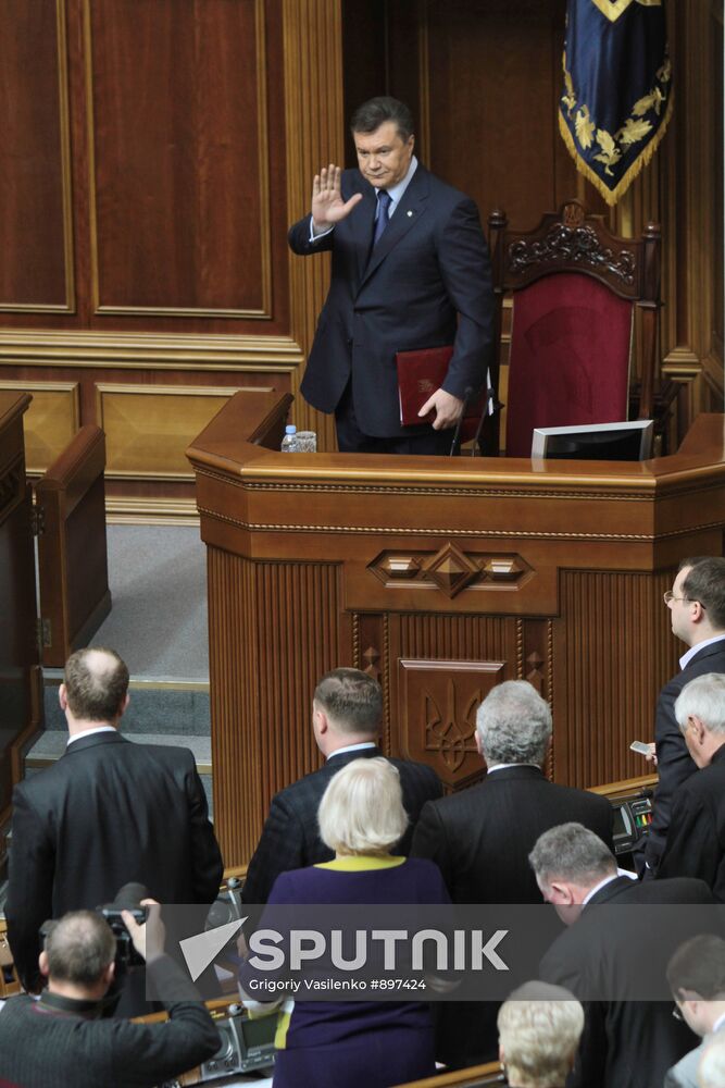 Viktor Yanukovich speaks in Supreme Rada