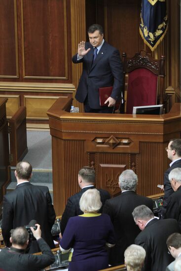 Viktor Yanukovich speaks in Supreme Rada