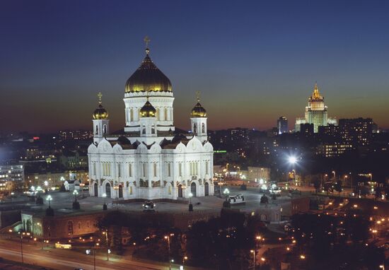 Christ the Savior Cathedral in the evening