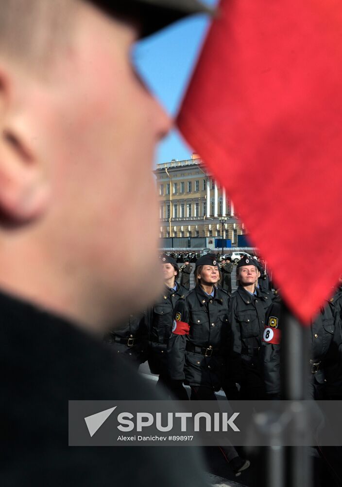 Rehearsal for Victory Day Parade on Palace Square