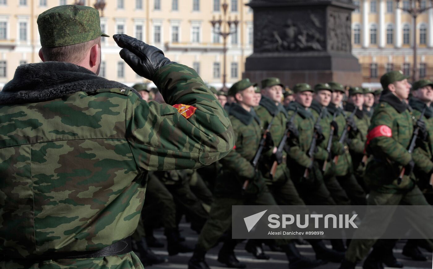 Rehearsal for Victory Day Parade on Palace Square