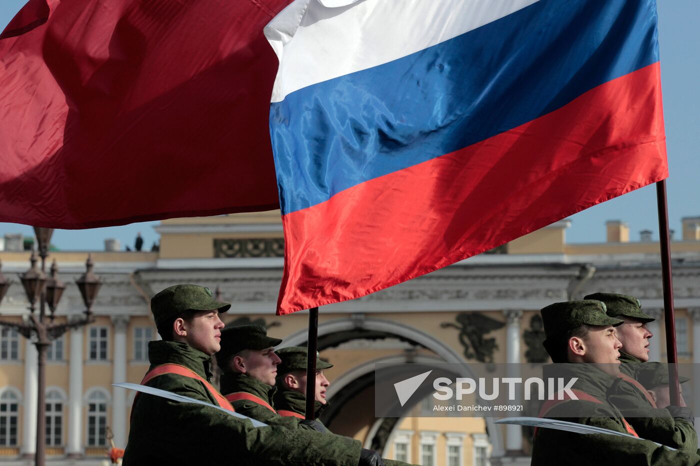 Rehearsal for Victory Day Parade on Palace Square