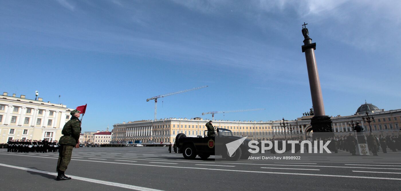 Rehearsal for Victory Day Parade on Palace Square