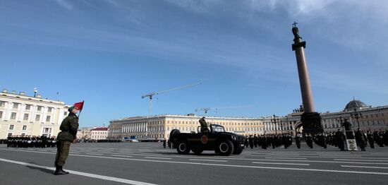 Rehearsal for Victory Day Parade on Palace Square