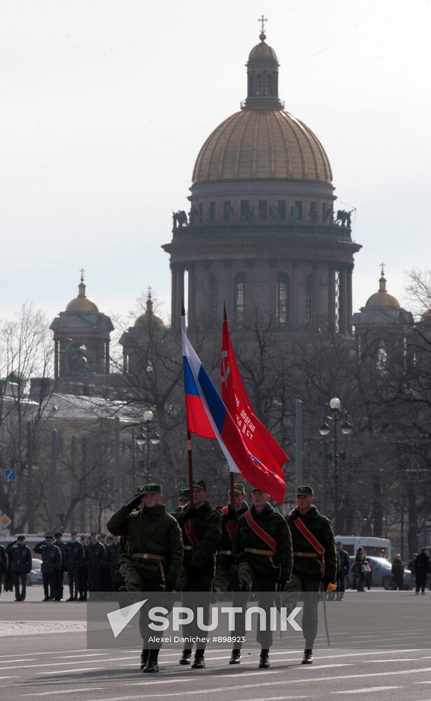 Rehearsal for Victory Day Parade on Palace Square