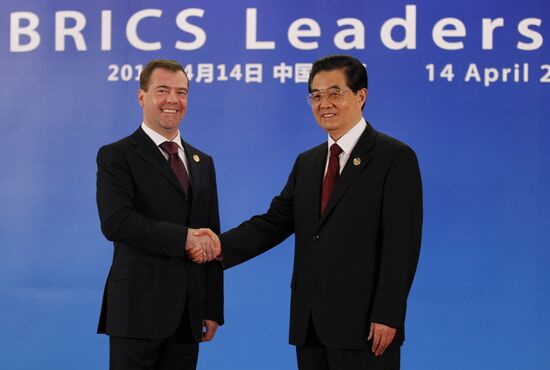 Dmitry Medvedev at BRICS Leaders Meeting in China