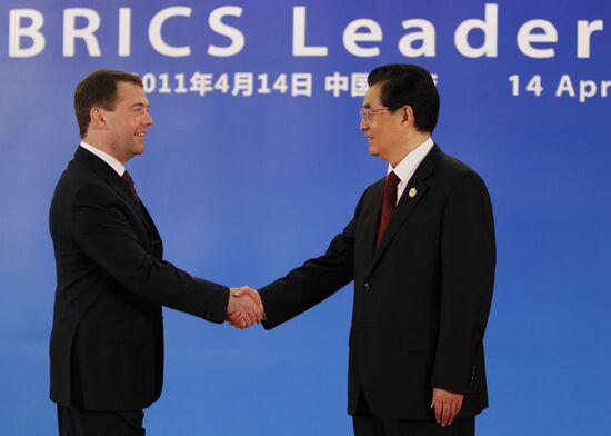 Dmitry Medvedev at BRICS Leaders Meeting in China