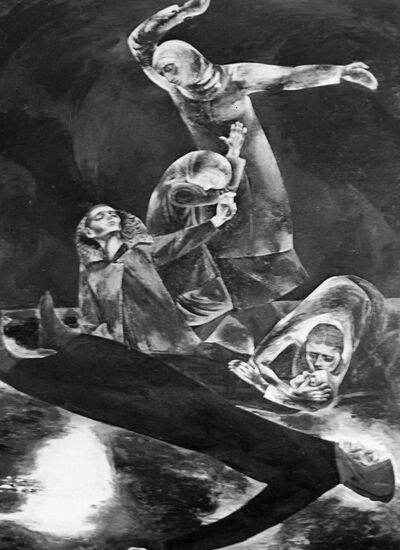 SAVITSKY PAINTING "KILLING THE GUERRILLA'S FAMILY" 