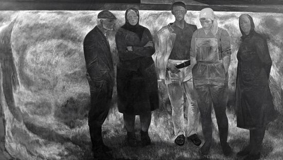 SAVITSKY PAINTING "IN THE FIELDS"