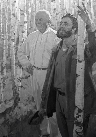 SAMSONOV PICTURE "NIKITA KHRUSHCHEV AND FIDEL CASTRO"