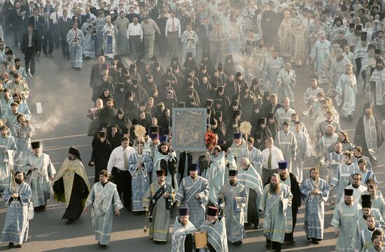 Religious Procession Our Lady of Tikhvin Icon 