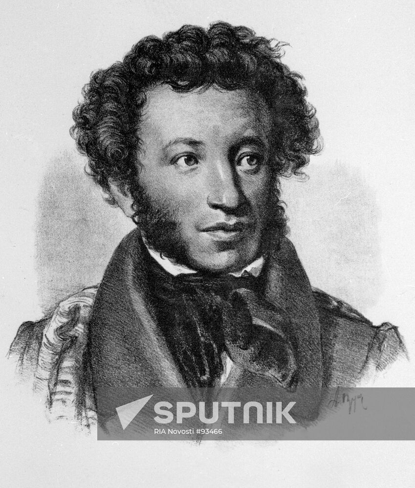 Pushkin lithographed portrait
