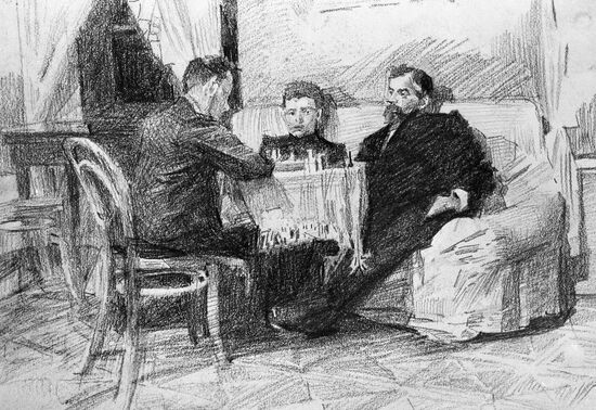 VRUBEL DRAWING CHESS PLAYERS 