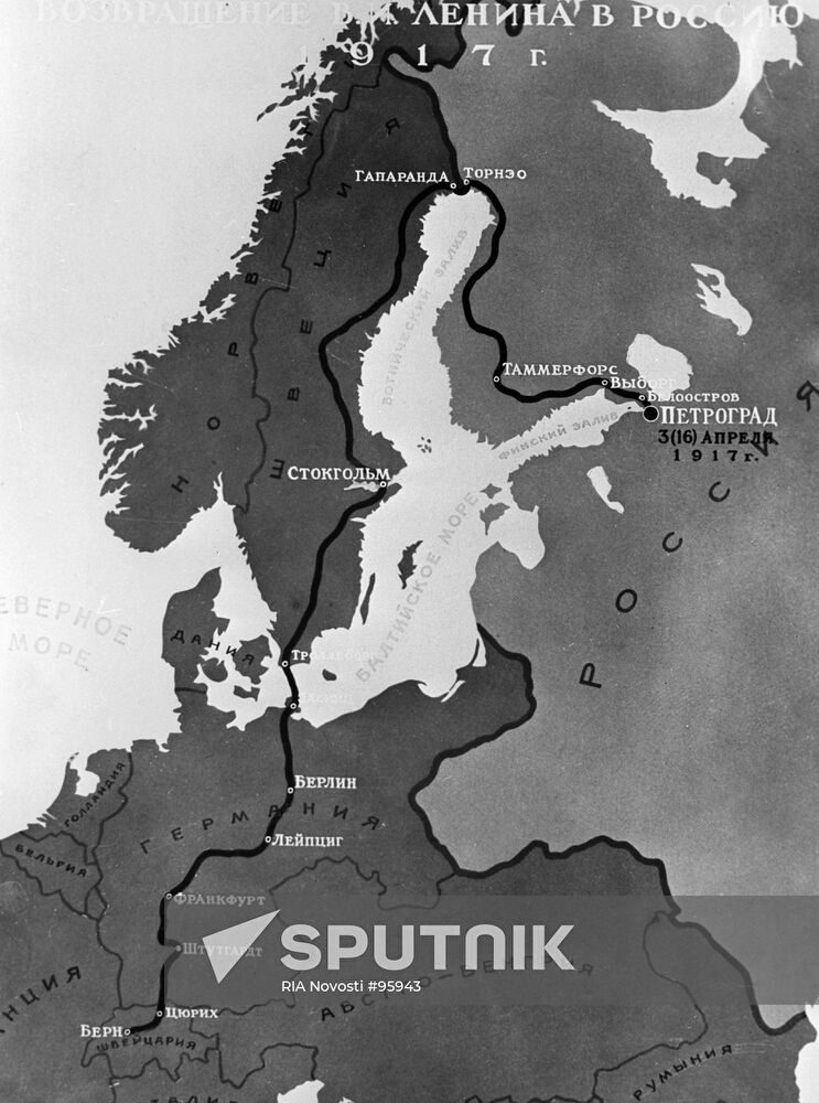 MAP SHOWING LENIN'S RETURN TO RUSSIA