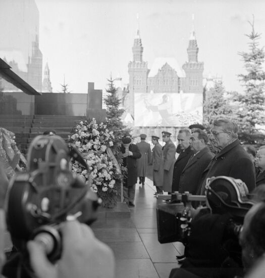 Kosygin Mausoleum Brezhnev Suslov Ceremony 