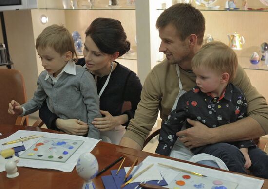 Sergei Semak with his family