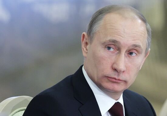 Vladimir Putin attends RGS Board of Trustees meeting, Moscow