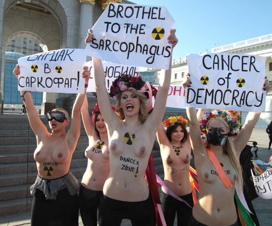 FEMEN activists hold Brothel To The Sarcophagus rally in Kiev