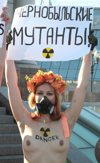 FEMEN activists hold Brothel To The Sarcophagus rally in Kiev