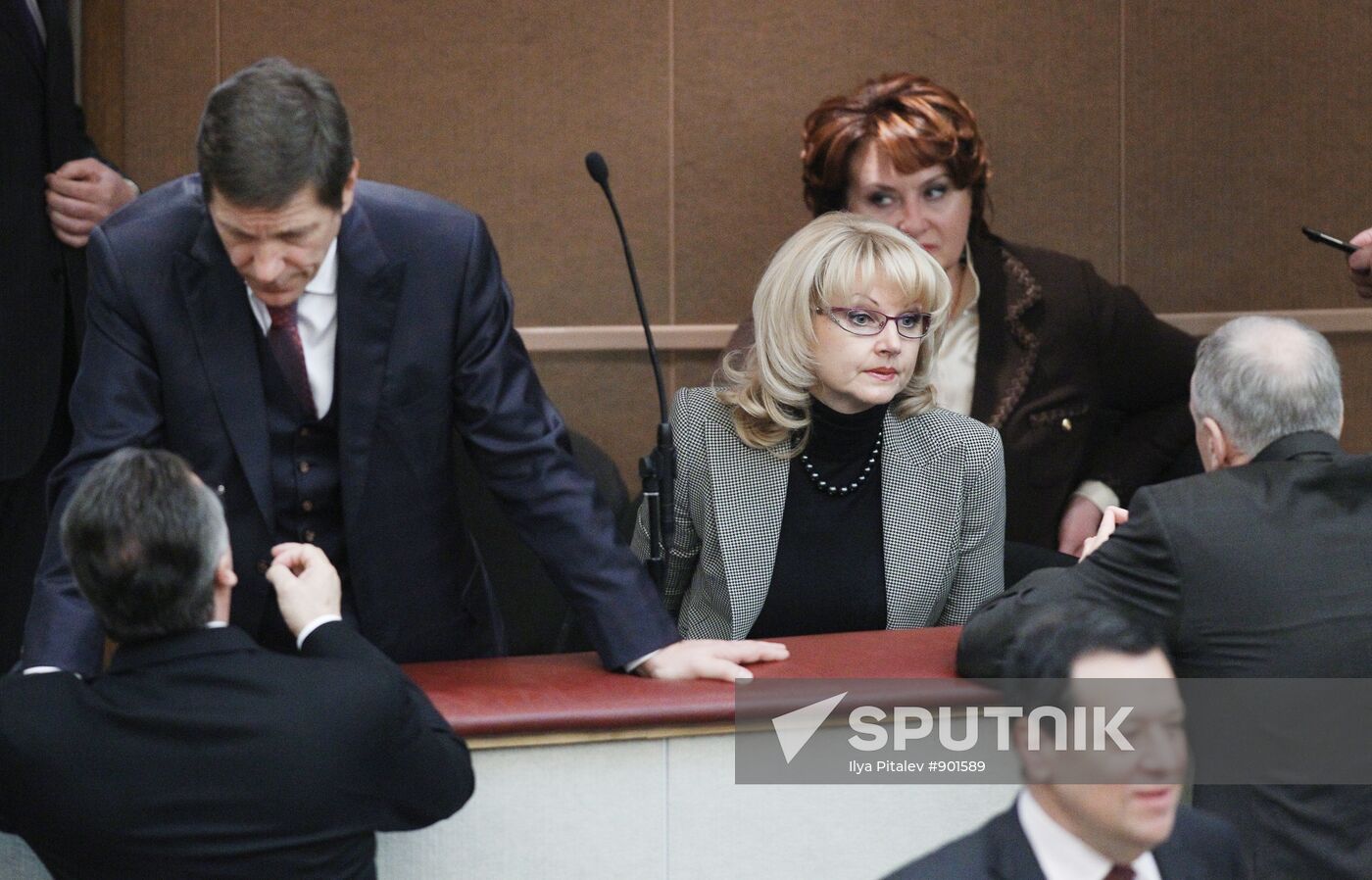 Alexander Zhukov, Tatyana Golikova and Yelena Skrynnik