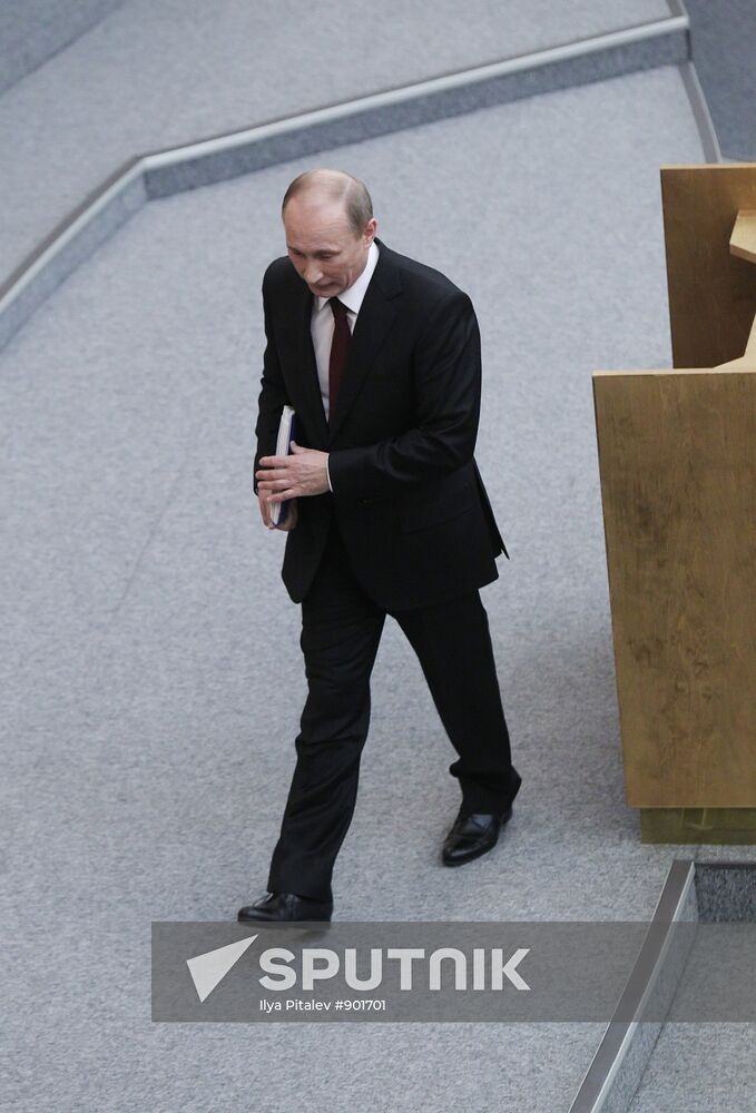 Vladimir Putin makes annual address to State Duma
