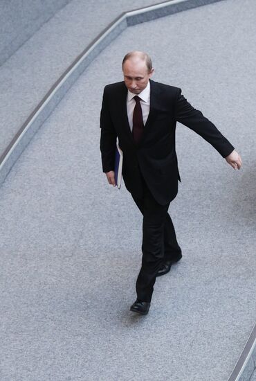 Vladimir Putin makes annual address to State Duma