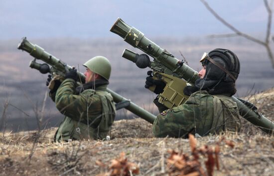 Anti-aircraft gunners at fire emplacement